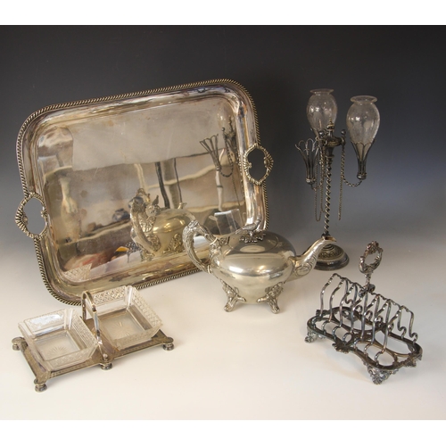 123 - A selection of silver plated and other items, including Brown and Weston, Sheffield pewter teapot, t... 