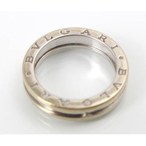 186 - A Bulgari 'B.Zero' white gold ring, the raised side engraved 'Bvlgari' stamped to interior '750' 'Ma... 