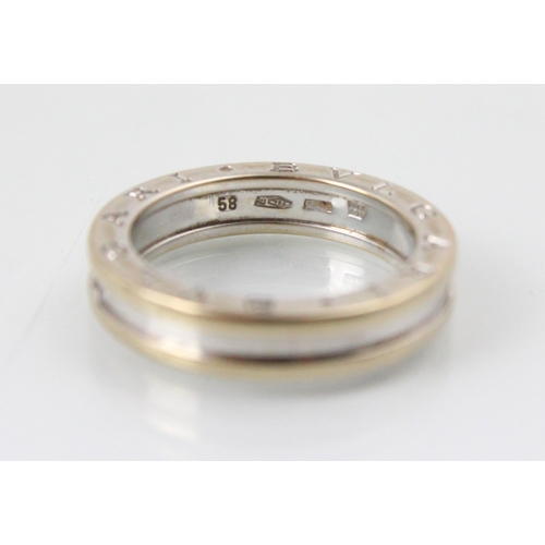 186 - A Bulgari 'B.Zero' white gold ring, the raised side engraved 'Bvlgari' stamped to interior '750' 'Ma... 