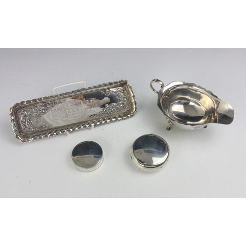 20 - A selection of silver, including an Edwardian silver tray, William Henry Sparrow, Birmingham 1903, w... 