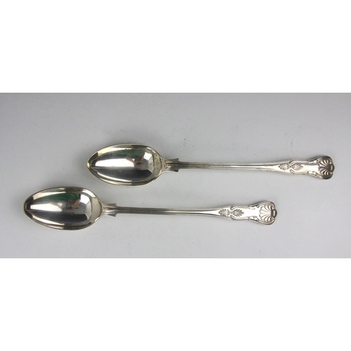 27 - A pair of silver kings pattern serving spoons, James Dixon & Sons Ltd, Sheffield 1973, of typical fo... 