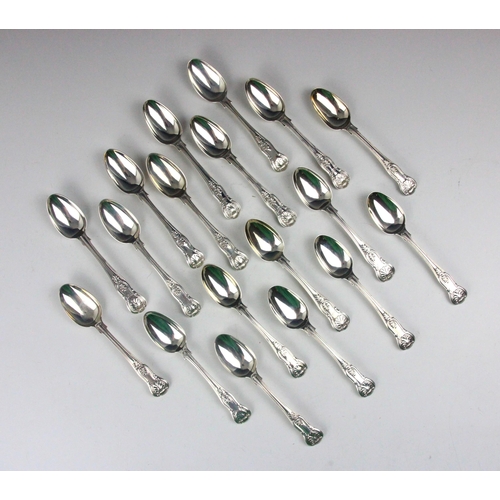 30 - A set of six Victorian silver Kings pattern teaspoons, H J Lias & Son, London 1860, of typical form,... 