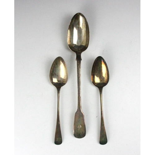 43 - A William IV silver Old fiddle pattern serving spoon, possibly William Chawner II, London 1833, with... 