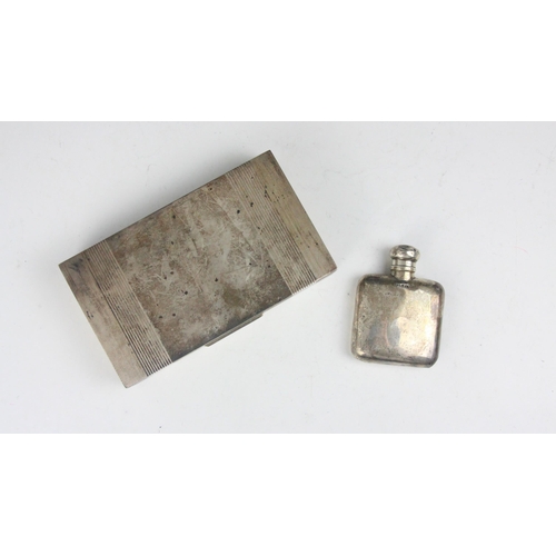 53 - A silver cigarette box, Harman Brothers, Birmingham 1960, with engine turned detail and engraved ‘Ed... 