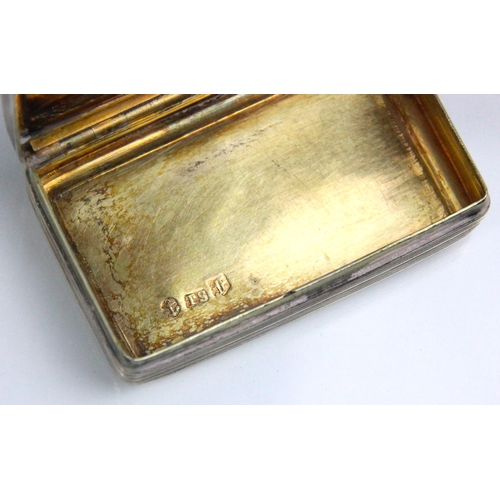 61 - A George IV silver snuff box, ‘TS’ Birmingham 1829, the rectangular cover with engraved monogram, op... 