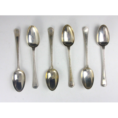 63 - A set of six Victorian silver Old English style dessert spoons, Elkington and Co, Birmingham 1880, 1... 