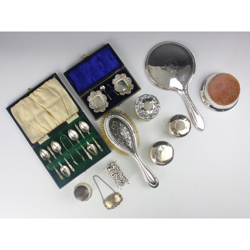 94 - A selection of silver and silver plated items, including an Edwardian silver posy vase, Henry Matthe... 