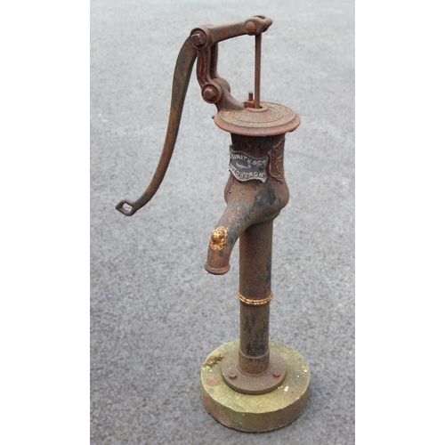 1088 - A cast iron water pump by Bamford & Sons, Uttoxeter, late 19th century, of typical cylindrical form,... 