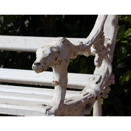 1104 - A Victorian cast iron serpent and grape pattern garden bench and two chairs by Coalbrookdale, late 1... 