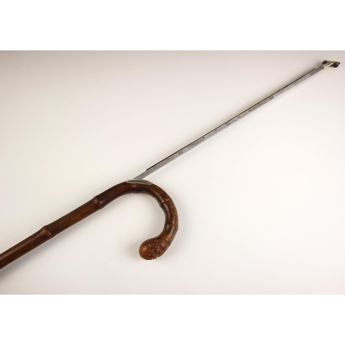 57 - Equestrian interest: A George V silver mounted horse measuring walking cane, Edwin Henry Watts, Lond... 