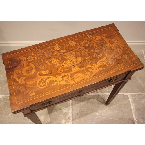 932 - A Dutch marquetry mahogany and satinwood inlaid card table, late18th/early 19th century, the rectang... 