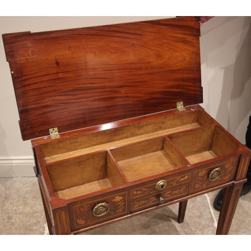 932 - A Dutch marquetry mahogany and satinwood inlaid card table, late18th/early 19th century, the rectang... 