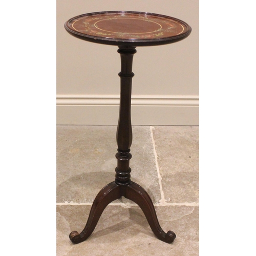 919 - A George III style mahogany candle stand or wine table, early 20th century,  the circular top with a... 