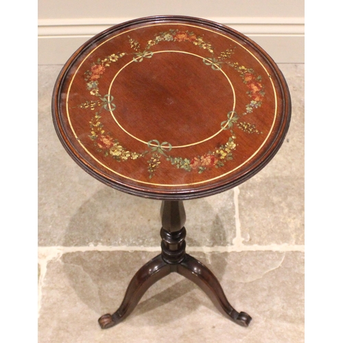 919 - A George III style mahogany candle stand or wine table, early 20th century,  the circular top with a... 