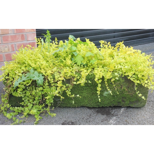 1113 - A 19th century sandstone trough, of rectangular form, 30cm H x 105cm W x 41cm D