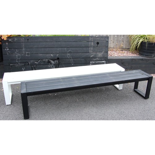 1081 - A Case Furniture Eos bench designed by Matthew Hilton, in black, 45cm H x 220cm W x 36cm D along wit... 