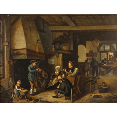 155 - Follower of Adriaen van Ostade (Dutch, 1610-1685),  
A tavern scene,  
Oil on panel,  
Unsigned,  
2... 