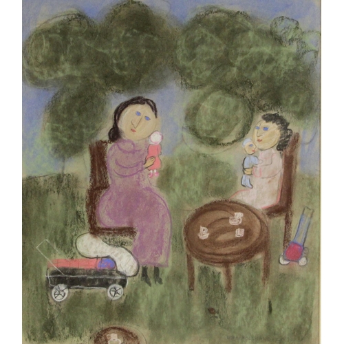 159 - Dora Holzhandler (French, 1928-2015),  
‘Tea In The Park’,  
Pastel on paper,  
Signed and dated ‘90... 