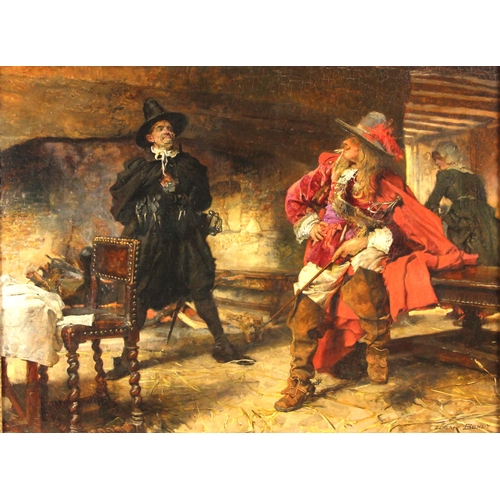 171 - Edgar Bundy A.R.A. (1862-1922),  
'Puritan And Cavalier',  
Oil on canvas,  
Signed lower right, tit... 