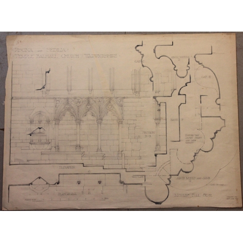 189 - A loose folio of Arts & Crafts architectural drawings by architect Horce Ash, early 20th century cir... 