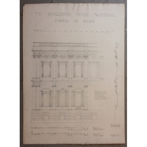 189 - A loose folio of Arts & Crafts architectural drawings by architect Horce Ash, early 20th century cir... 