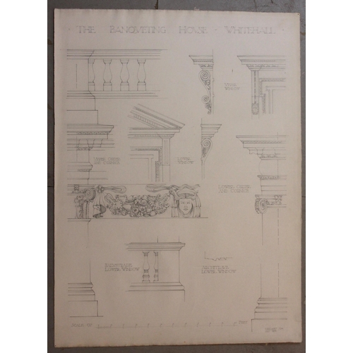 189 - A loose folio of Arts & Crafts architectural drawings by architect Horce Ash, early 20th century cir... 