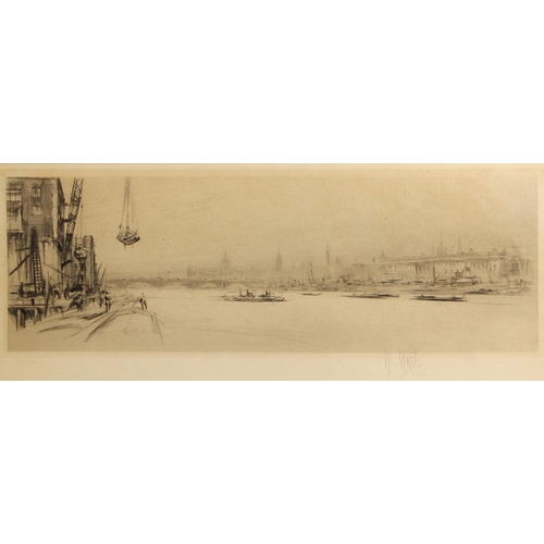 192 - William Walcot RA (British, 1874-1943),  
'The Thames',  
Etching on paper from 'The Arteries of Gre... 