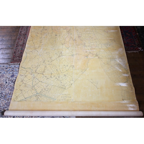 196 - A large Ordnance Survey map titled 'Flintshire, Maylor, Hanmer', late 19th century, eight paper shee... 