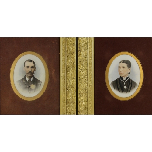 200 - English school (late 19th century),  
A pair of oval bust length portraits of a lady and gentleman, ... 