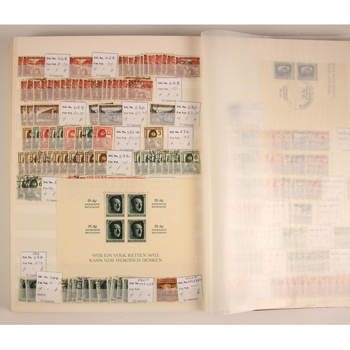 210 - A large quantity of mint and used stamps in dealer stock books, comprising: Germany 1872-1945 (four ... 