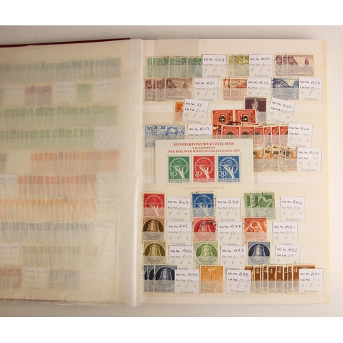 210 - A large quantity of mint and used stamps in dealer stock books, comprising: Germany 1872-1945 (four ... 