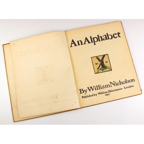 215 - Nicholson (William), AN ALPHABET, first edition, illustrated laid paper effect covers on card boards... 