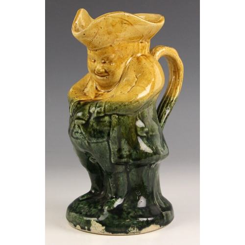 266 - A 'Lord Toper' Whieldon palette majolica Toby jug by Sharpe Brothers & Co, late 19th century circa 1... 