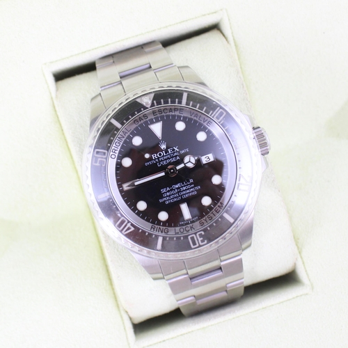 59 - A Rolex Oyster Perpetual Date Deepsea Sea Dweller wrist watch, the black dial with dot and arrowhead... 