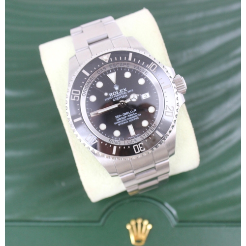 59 - A Rolex Oyster Perpetual Date Deepsea Sea Dweller wrist watch, the black dial with dot and arrowhead... 