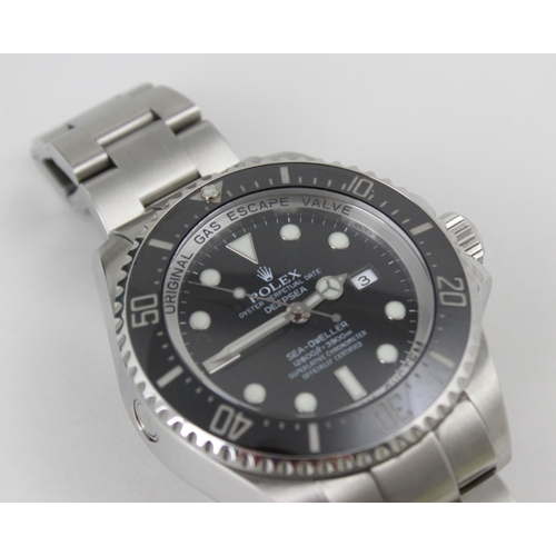 59 - A Rolex Oyster Perpetual Date Deepsea Sea Dweller wrist watch, the black dial with dot and arrowhead... 