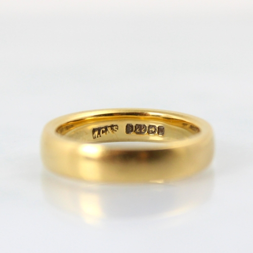 96 - A 22ct yellow gold wedding band, stamped 'WG&S' Birmingham possibly 1928, ring size L, 6.9gms