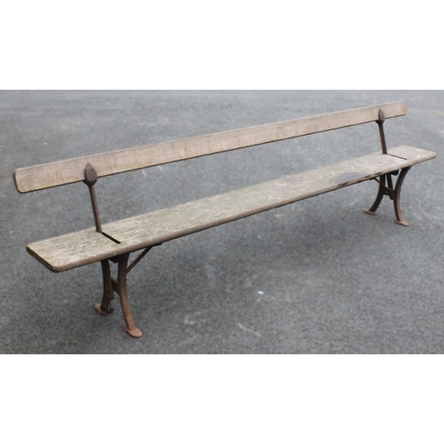 529 - A late 19th/early 20th century railway platform bench by Addison & Co, Wellington, the swing-over ba... 