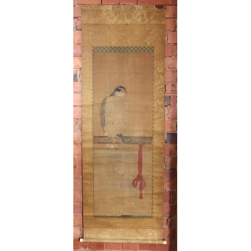 320 - Japanese School (19th century), 
Kakemono (hanging scroll), 
Falcon,
Signed, 
116cm H x 41cm W
(at f... 