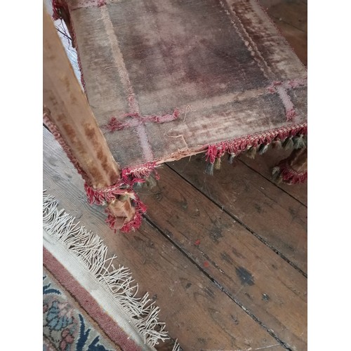 474 - A French kingwood and marquetry velvet covered occasional table, late 19th century, the rectangular ... 