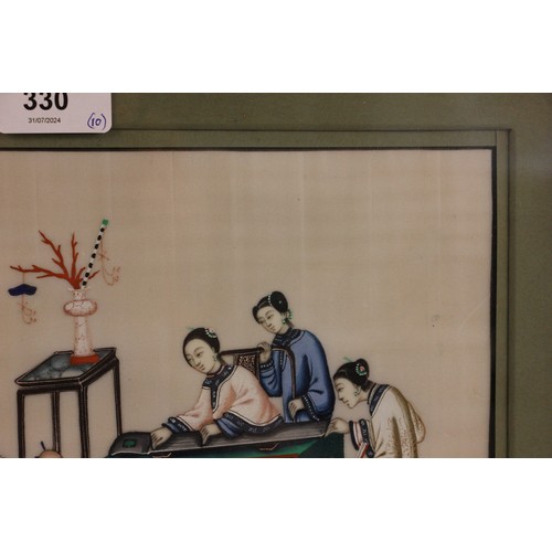 330 - Chinese School (19th century), 
A set of ten gouache on pith paper paintings, 
Depicting scenes of C... 