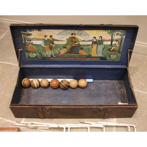 576 - A 'Thor's Delight' for Slazenger & Sons, London, croquet set, late 19th century, comprising six pain... 