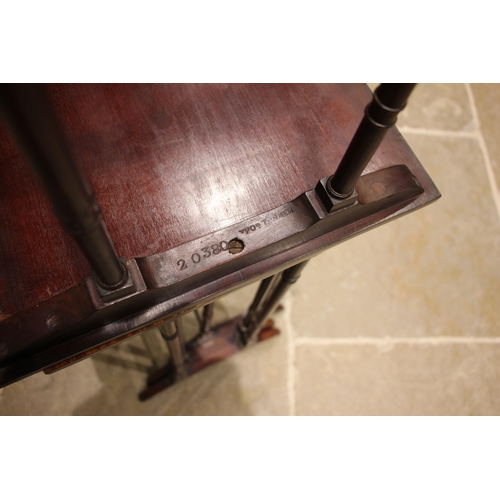 778 - A quartetto of mahogany and satinwood banded tea tables, by Thomas Turner, late 19th/early 20th cent... 