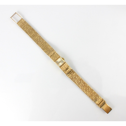 78 - A 9ct yellow gold Girard Perregaux ladies wrist watch, the square silver coloured dial with baton ma... 