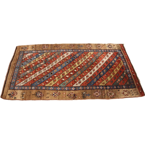 631 - A Sarab hand knotted wool rug, the central field with alternating red, green, blue and white diagona... 