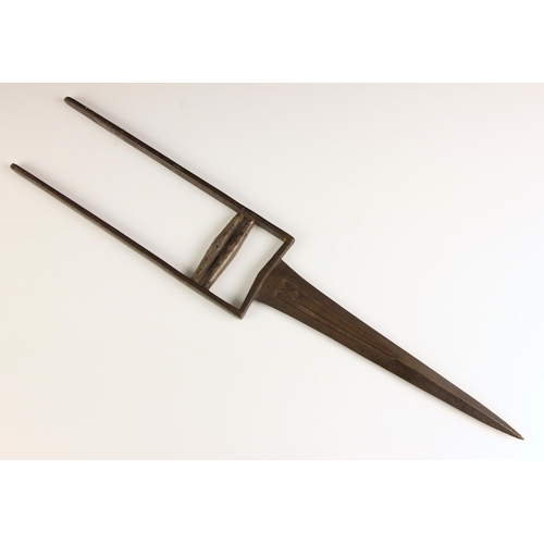 544 - Large antique 19th century Indian push or punch dagger 'Katar', 52.5cm long