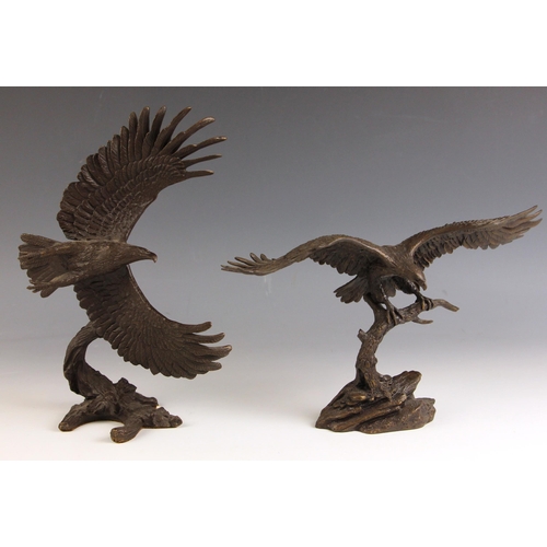 558 - Ronald Van Ruyckevelt (b.1928), 'Forever Triumphant', a bronze model of a soaring eagle with wings o... 