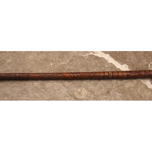 528 - A South Indian bow (Ambum), 19th century, polychrome painted in traditional designs, 185cm long (at ... 