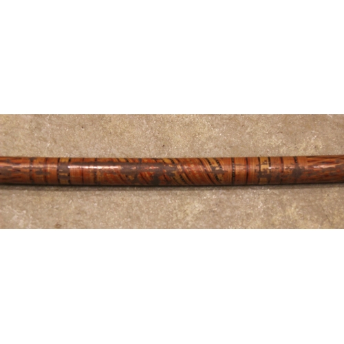 528 - A South Indian bow (Ambum), 19th century, polychrome painted in traditional designs, 185cm long (at ... 