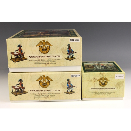 586 - Three First Legion ‘Napoleon’s Europe’ 54mm hand painted model soldier sets, comprising set numbers ... 